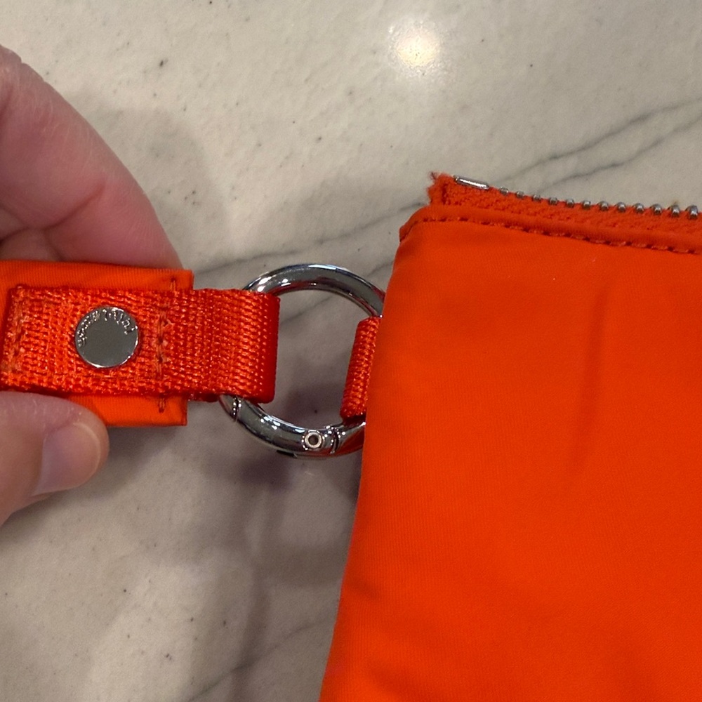 lululemon athletica Vibrant Orange puffy Wristlet - Picture 3 of 11
